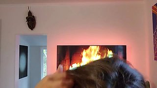 Wife rides her husband until she explodes in an orgasm