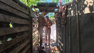 Outdoor Shower Couple