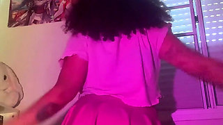 Gassy Strip Tease and Masturbation with Pee Squirt and Farts Chubby Girl