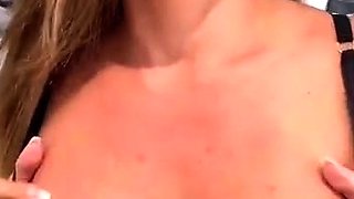 Close up with teen blonde sex doll rubbing her cunt