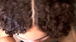 Horny latina beauty teases her boyfriend's cock with a nice blowjob and then starts riding his cock