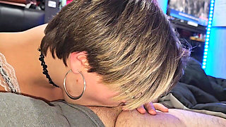 Was a Maid Cleaning His Room Until I Saw His Hard Cock Poking Out