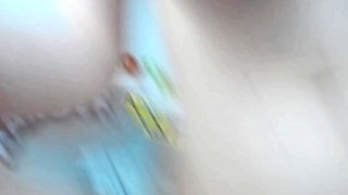 Innocent Busty blonde fingering and toying pussy