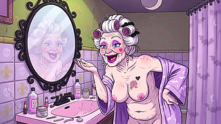 Bathroom Granny Ai Cartoon