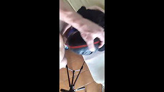 I'm bound and hooded on high heels and pantyhose, deepthroat a big cock for 24 minutes and swallow cum