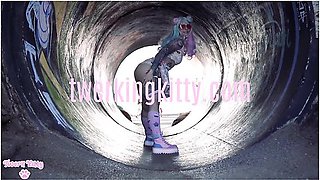 Bdsm Girl With Big Tits Twerking On The Beach