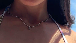 Selfie Fun and Beauty Boobs Flashing on the Beacch