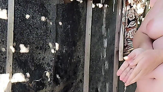 Outdoor Shower Oral Sex Couple