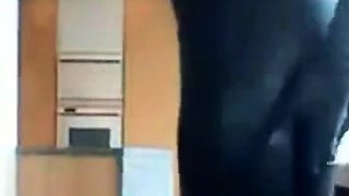 Smoking Hot Brunette Milf in Latex Catsuit and Boots