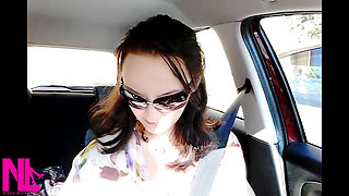 Driving Fast in Beige Pumps on Way to Airport