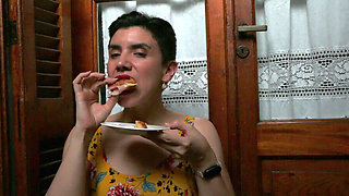 Croissant with Ham, Cheese and Cum!