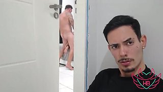 Caught My Friend Fucking His Wife - Hot Brazilian MILF Blowjob & Big Tits Voyeur POV