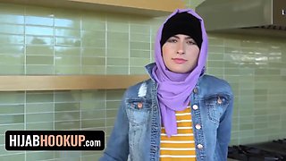 Hijab hookup - conservative middle eastern babe Angeline Red showcases her wild side to her pervert step-father