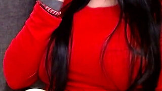 Lady in Red Smoking Cougar