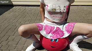 Horny MILF and Her Pervert Fantasy. DP Riding Fitness Ball