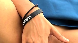 Amateur redhead masturbates then gives a blowjob