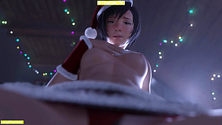 Final Fantasy VII FF7 - Yuffie Christmas 2024 WM (No sound) By LazyProcrast Animation 3D Hentai