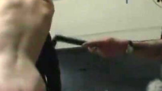 Humiliating pussy and tits stringering