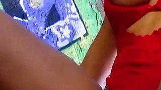 Interracial threesome fuck with horny MILFS and step son outdoor