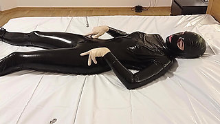 I'm Stroking Myself All Over in a Latex Catsuit with a Latex Mask, I Want to See You Cum! 3 Angle