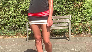 Tits flashing in the park