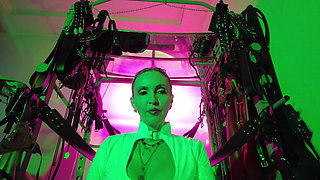 Dominatrix Eva Latex Solo Facesitting Femdom Panties Big Ass MILF BDSM Fetish Hot Heels Gonzo White Pvc Dress