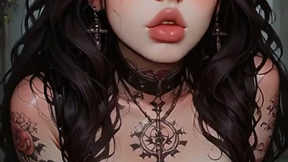 Tattooed Goth Whore Sucks Cock Like a Pro