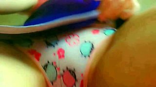 nasty and insane schoolgirl displaying her tongue , jaws watering and onanism