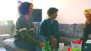 Blonde and Brunettes Finger Wet Pussies in Threesome