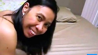 Amateur Thai in Stockings Blows and Rides a White Bull