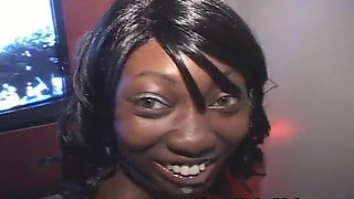 Shy Black Chick Messy Penis Sucker Gloryhole Whore Mouth Sperm Drops!