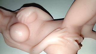Mini sex doll fucked by big fingers