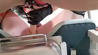 MistressLuciana fucks my asshole on the gynecological chair