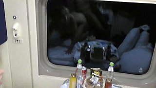 Fucking Stranger in Train s Bathroom and Compartment: Blowjob, Doggy  Big Tits Porn
