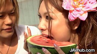 Tanabata and her boyfriend have a good time having sex