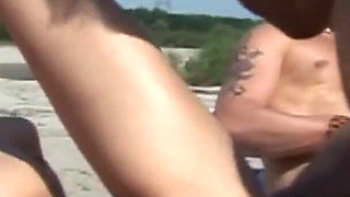 Outdoor Sex with the Blonde Slut in Heat!