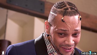 BIG BLACK DICK guy fucks his spic GF next to MILF