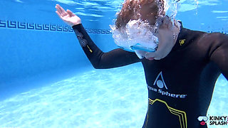 Underwater Blowjob Challenge - Gagging on My Sinking Dildo