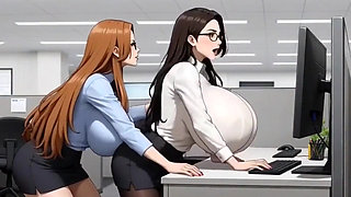 Funny Huge Boobs Office, Ai Animation