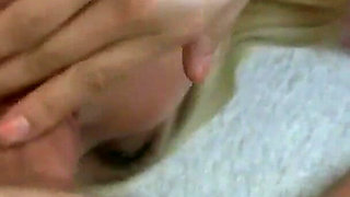 My lover a cheating whore with golden hair fucks with her pussy wet with pleasure and gives blowjob