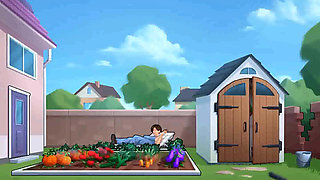 Summertime saga: cougar mature MILF seduces Younger man in her backyard ep 108