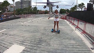 Hoverboard fun with big ass Thai GF and horny sex once home
