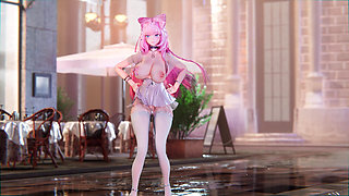 [mmd] Lingyuan - Comfortable Thing Milk Chain Tight Miniskirt White Silk Leg Rings