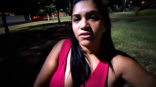 Nicoly Mattos Flashing Hairy Pussy and Big Tits in Square