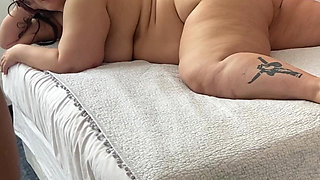 BBW Milf ready to sit on Hard Black Dildo Cock.