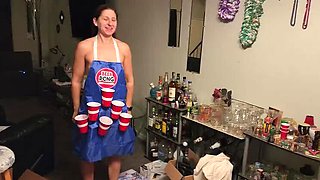 Naked Body Pong: Beginner Gets Embarrassed in Funny Truth or Dare Game