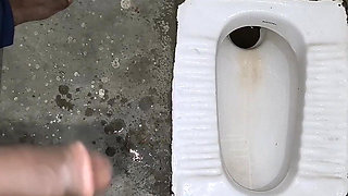 Desi Bhabhi Holding Stepbrother-in-law's Penis and Making Him Pee and Peeing Herself