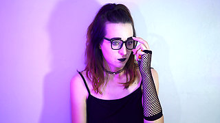 Goth Girl Smoking in Fishnets