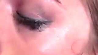 Blonde Slut Gets Her Face Fucked Hard and Covered in Cum
