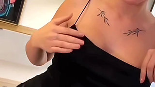 BIG DICK FOR DESSERT - Big Tits Brunette Stoped by for Juicy Blowjob And Tit Fuck after Gym in POV